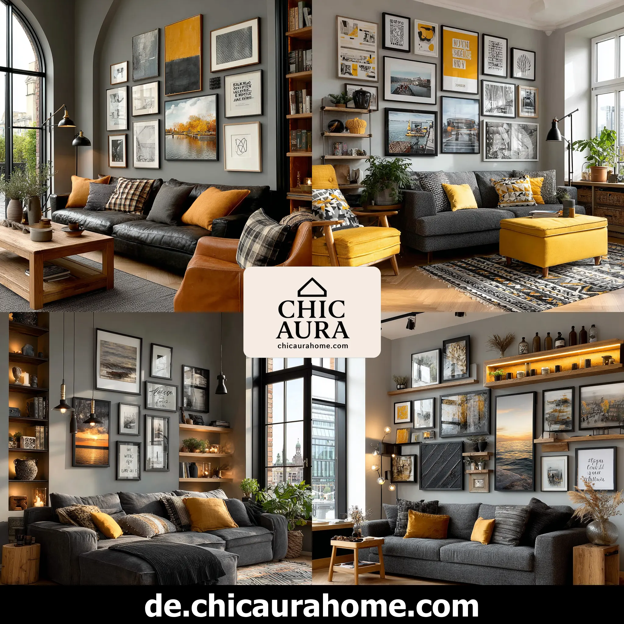 wandgestaltung mit bildern ideen