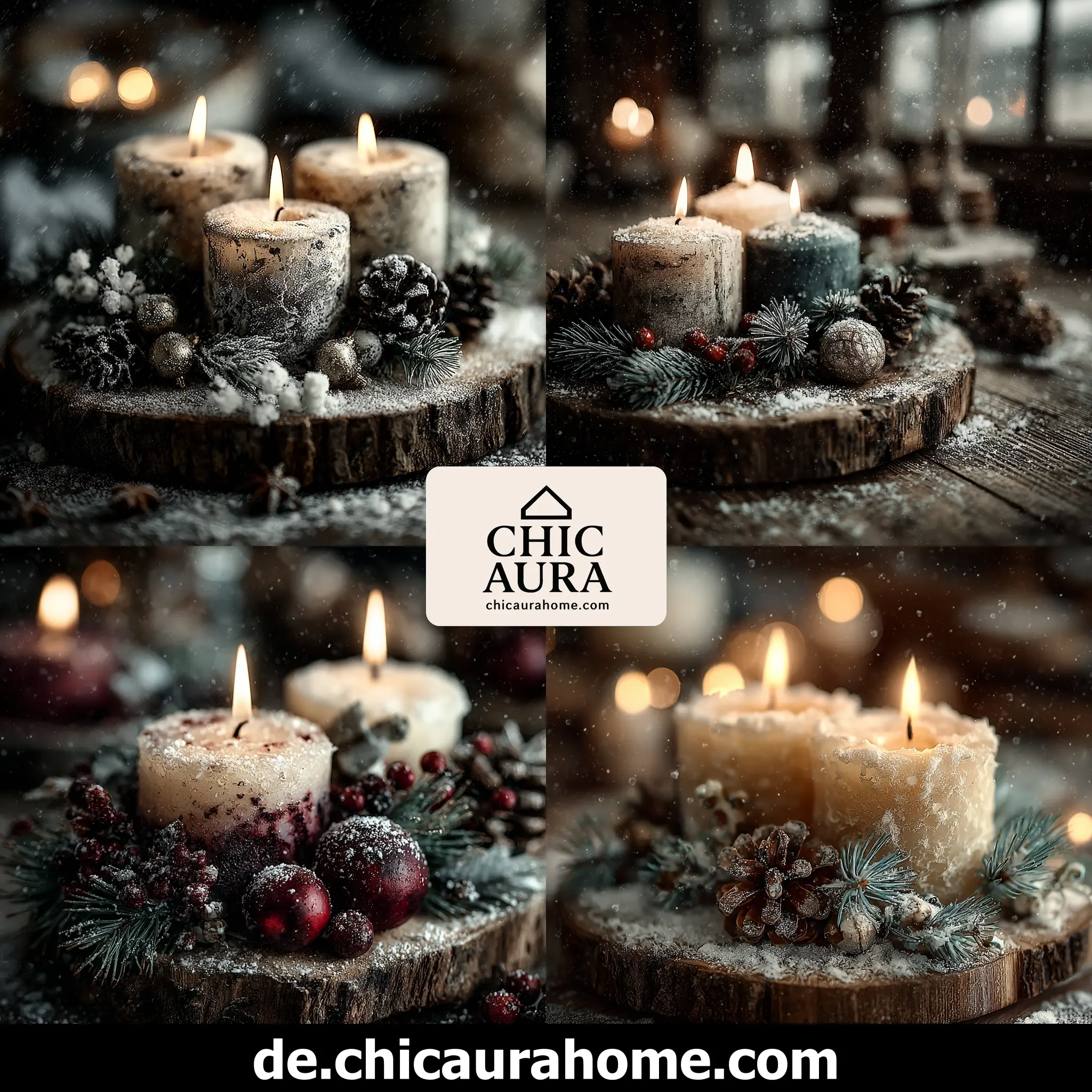 weihnachtsdeko auf baumscheibe