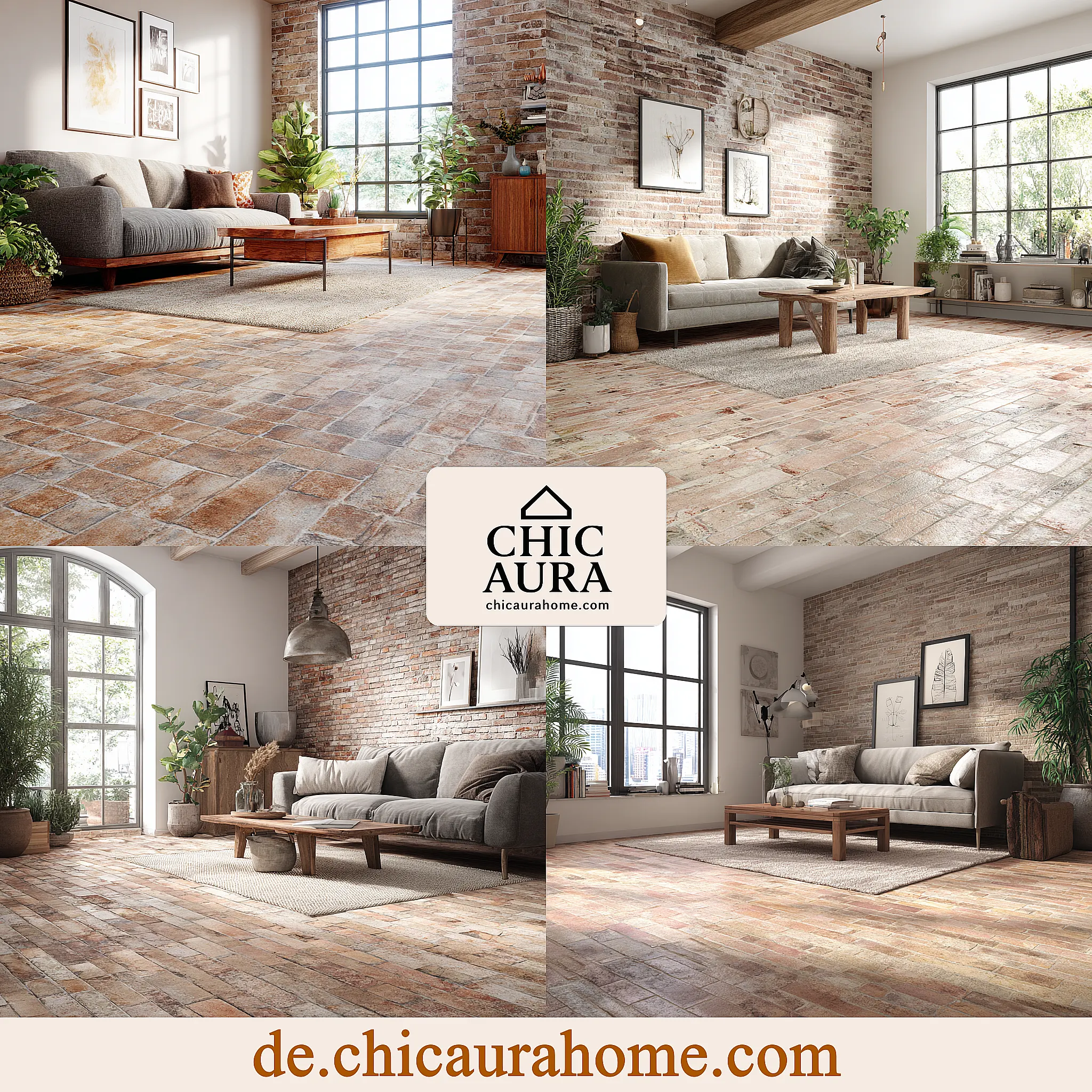 ziegeloptik wohnzimmer boden