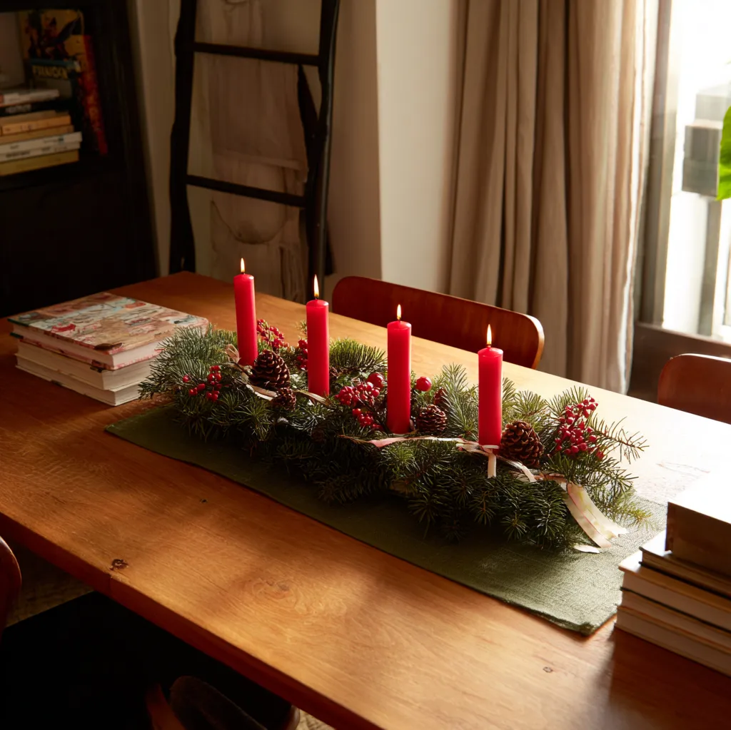 adventkranz ideen länglich