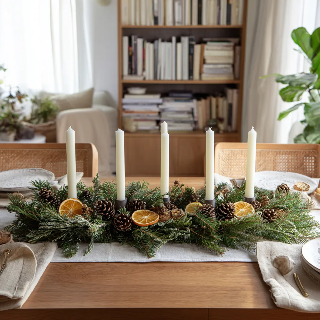 adventkranz ideen natur länglich