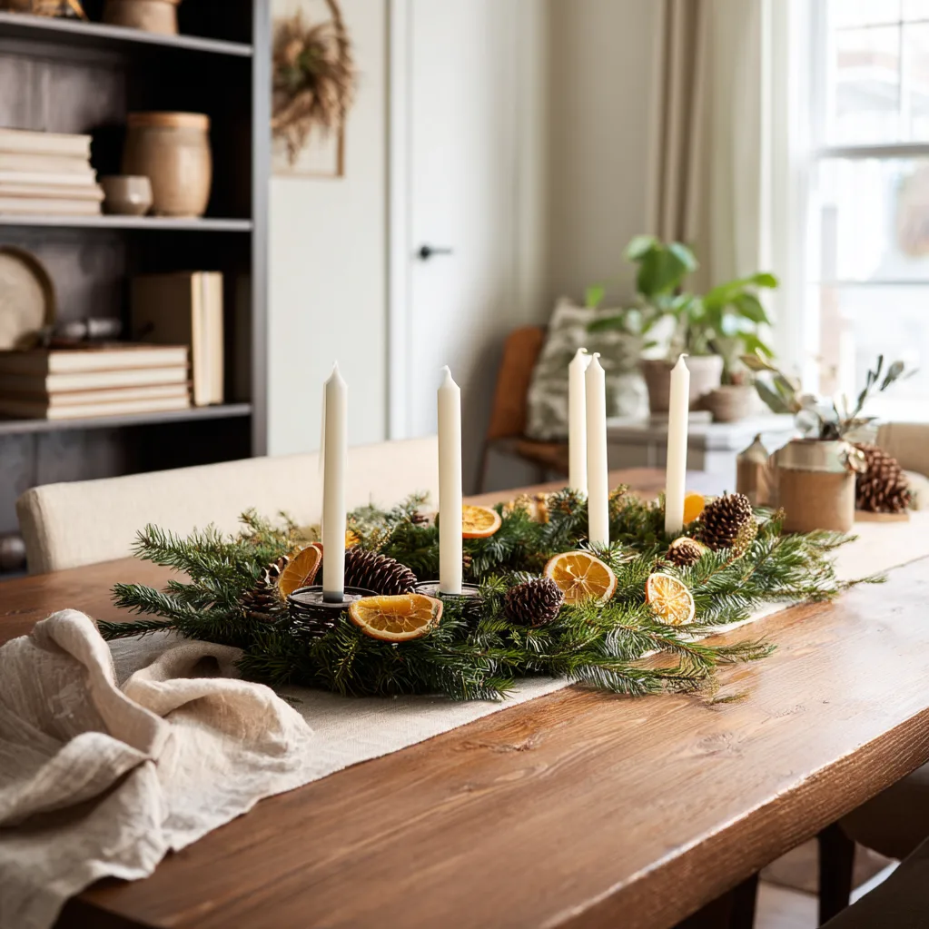 adventkranz ideen natur länglich