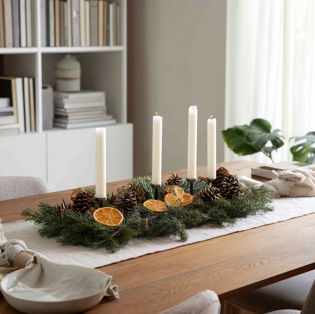 adventkranz ideen natur länglich