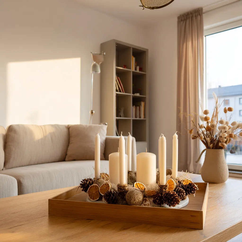 adventkranz modern beige