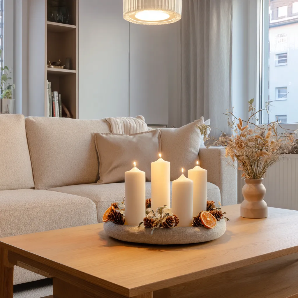 adventkranz modern beige