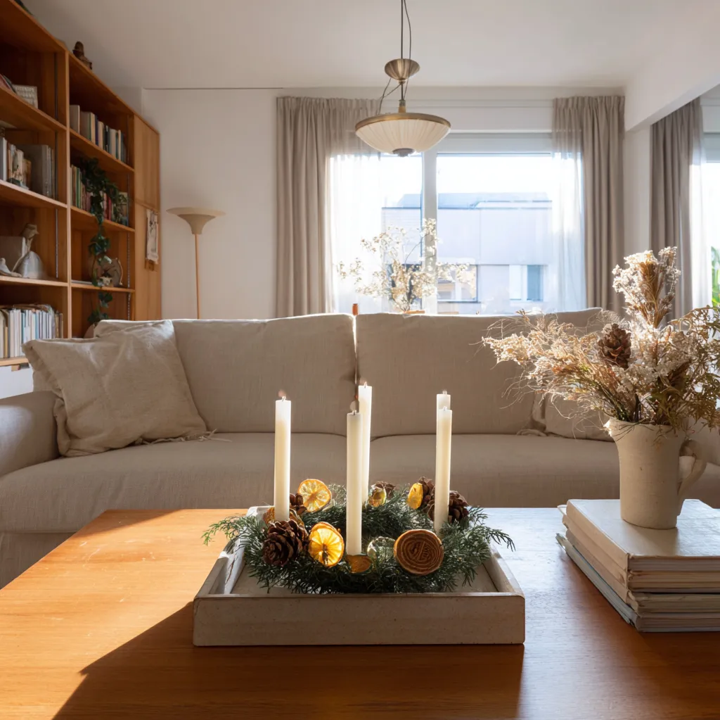 adventkranz modern beige