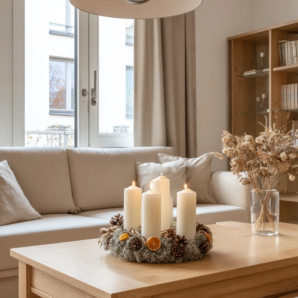 adventkranz modern beige