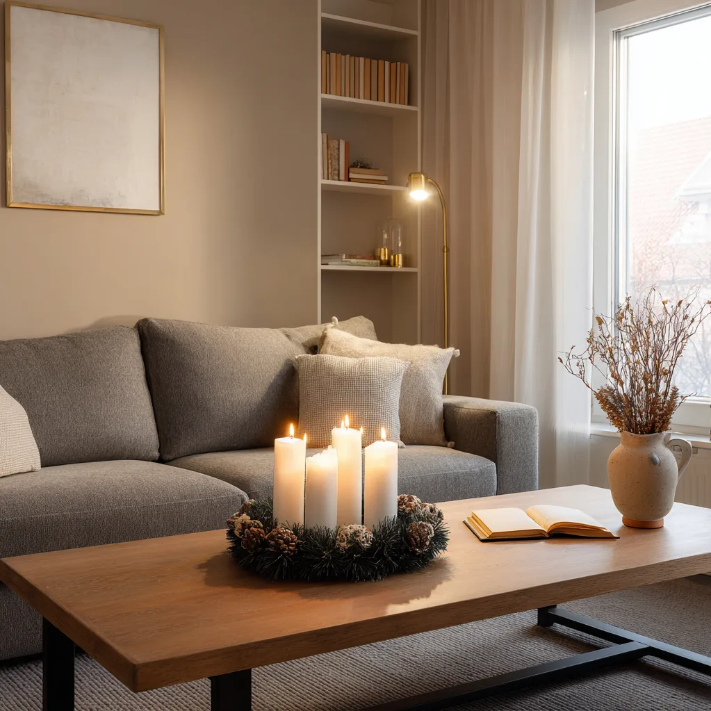 adventkranz modern schwarz