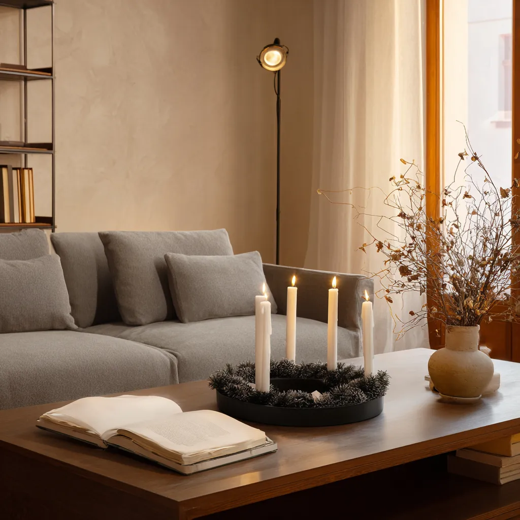 adventkranz modern schwarz