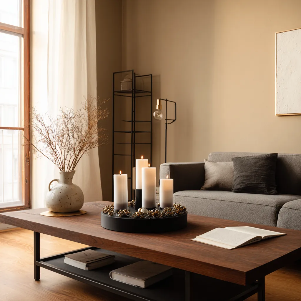 adventkranz modern schwarz