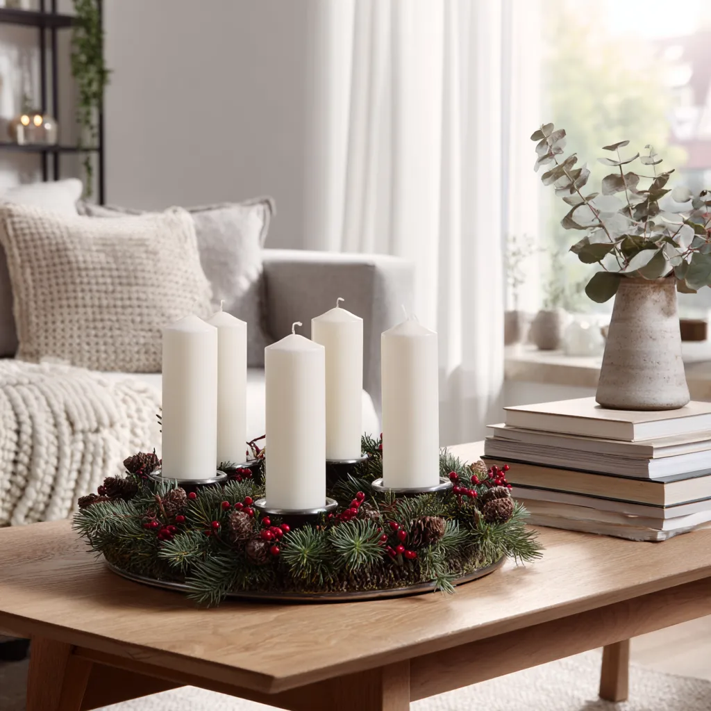 adventkranz modern stabkerzen
