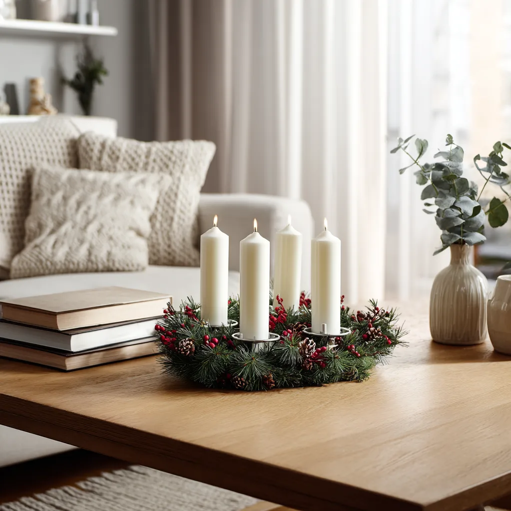 adventkranz modern stabkerzen