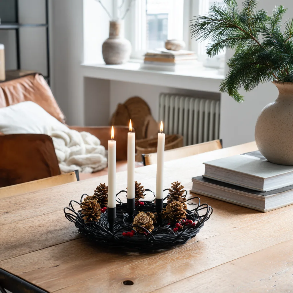 adventskränze trend 2025 schwarz