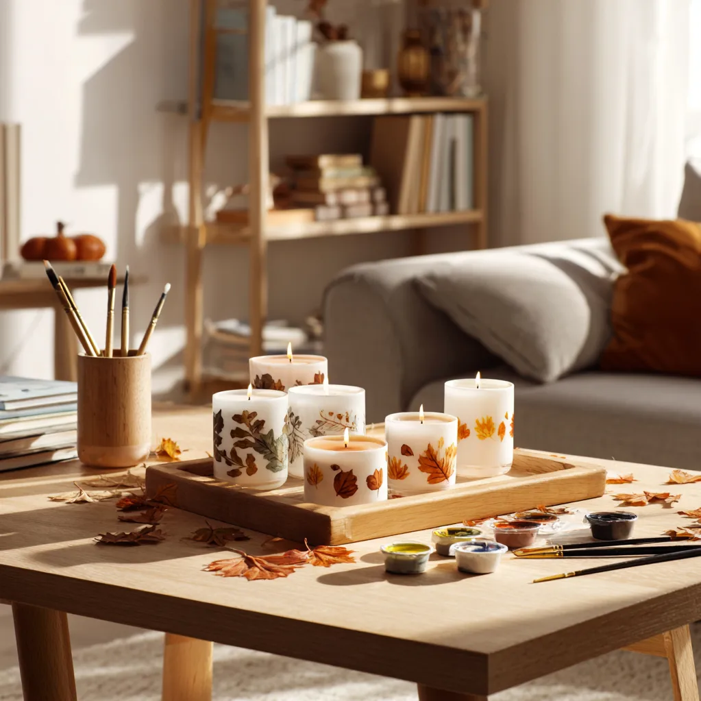 kerzen bemalen ideen herbst