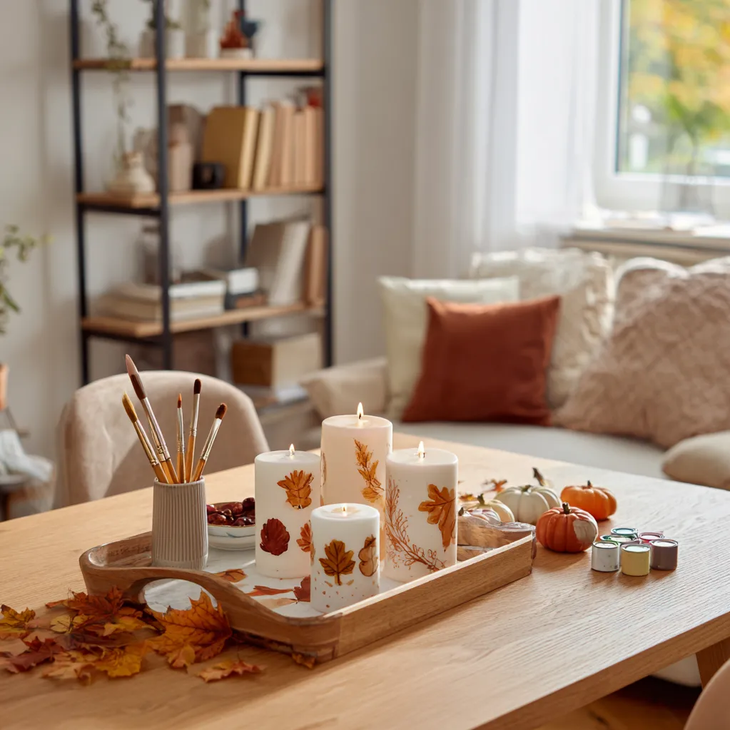 kerzen bemalen ideen herbst