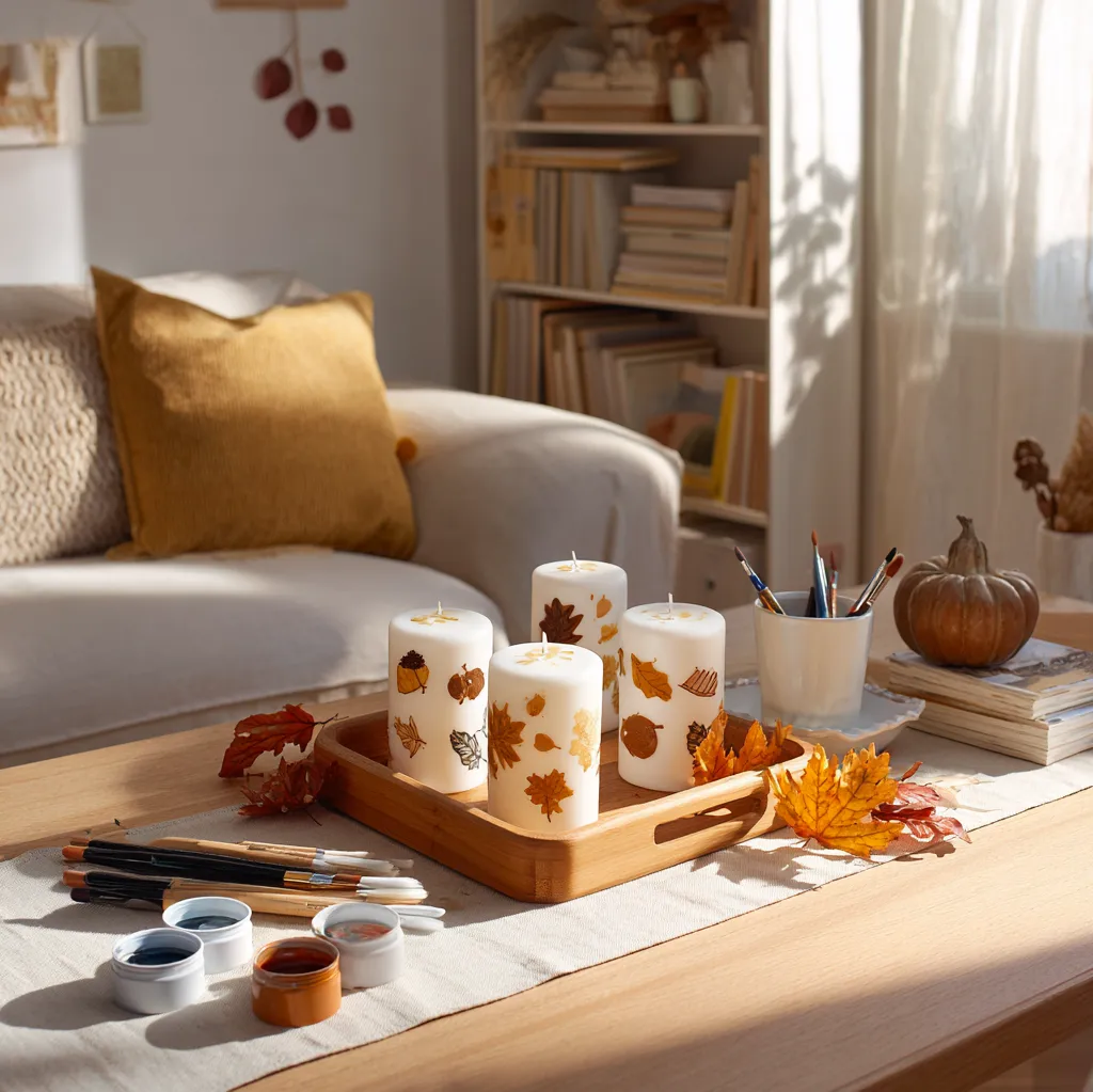 kerzen bemalen ideen herbst