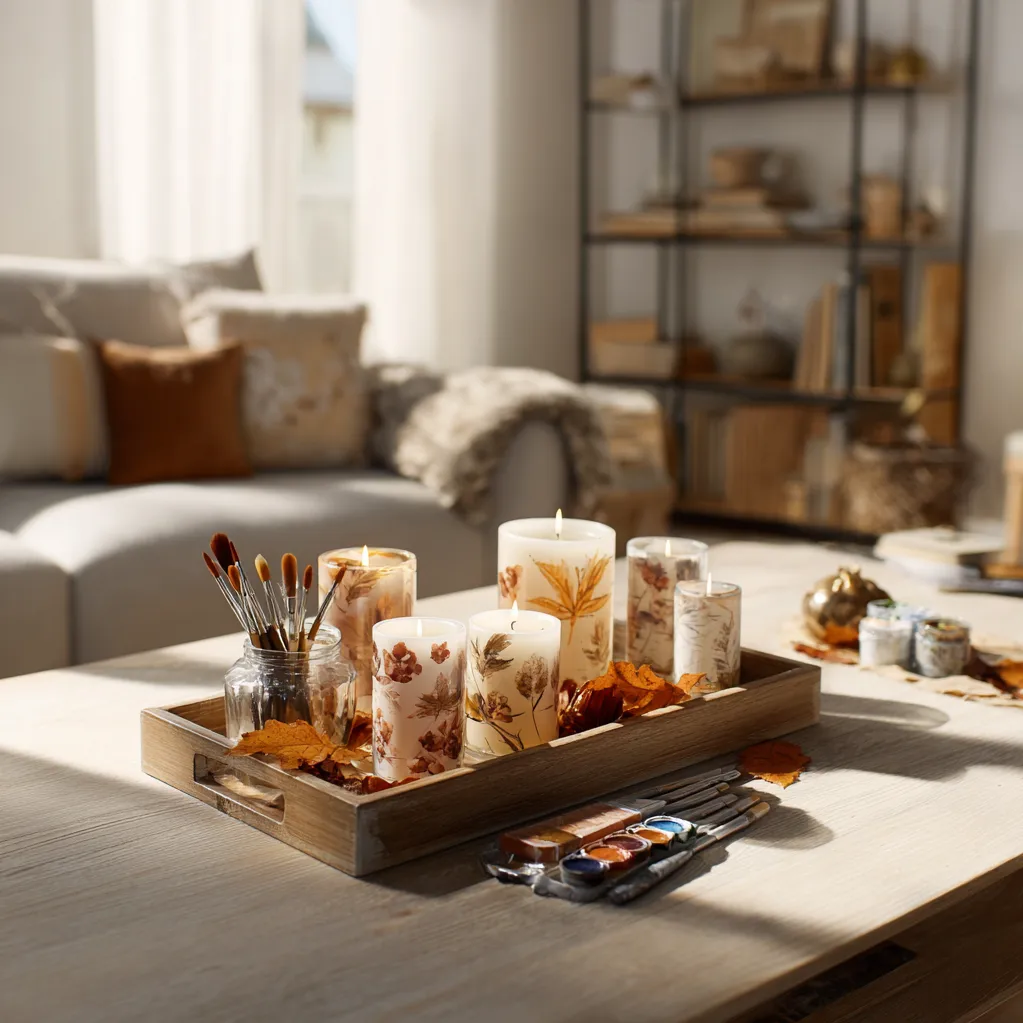 kerzen bemalen ideen herbst