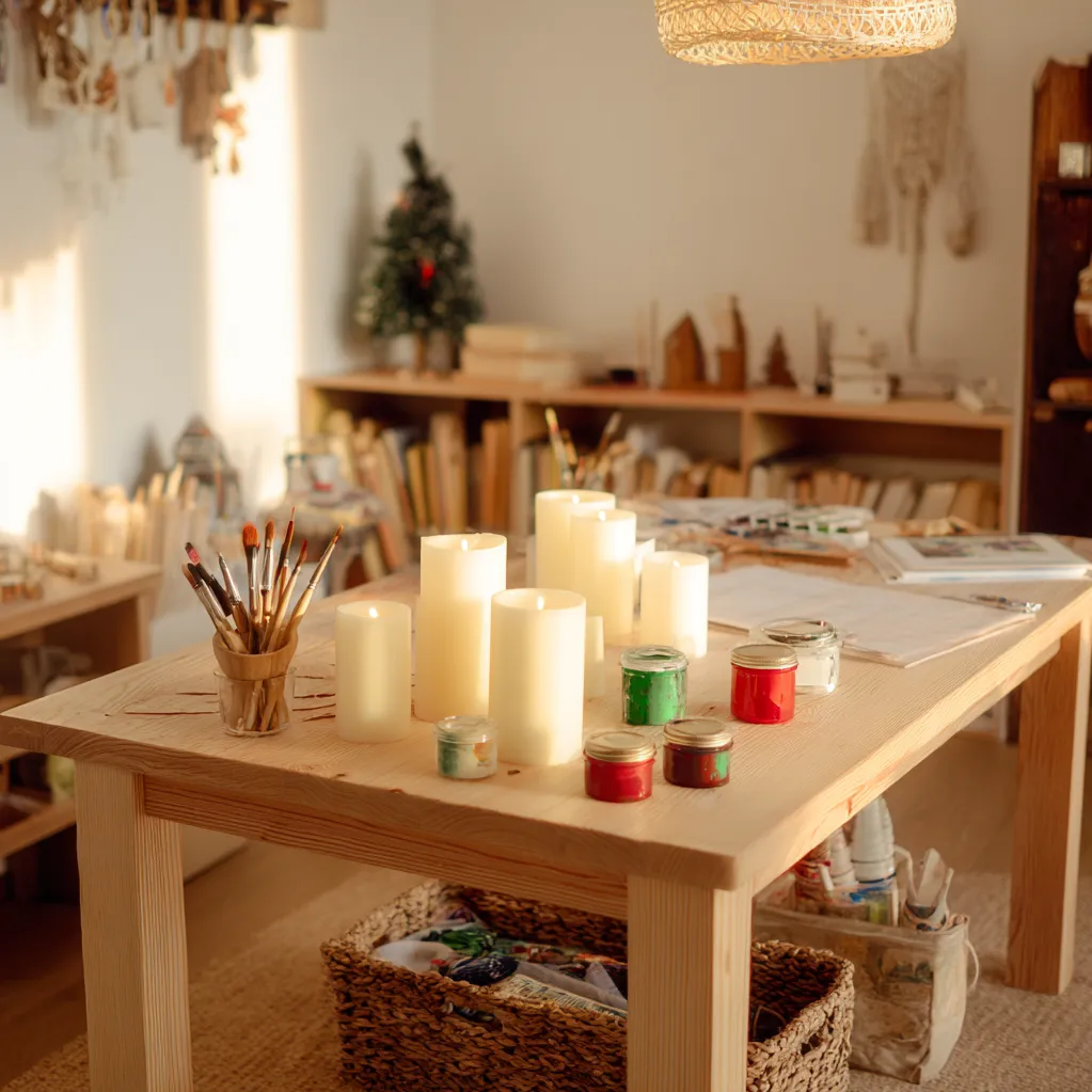 kerzen bemalen weihnachten