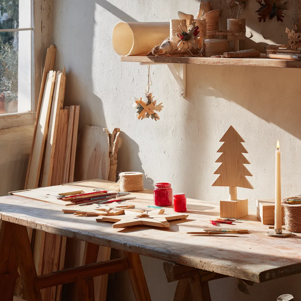 weihnachtsdekoration basteln holz