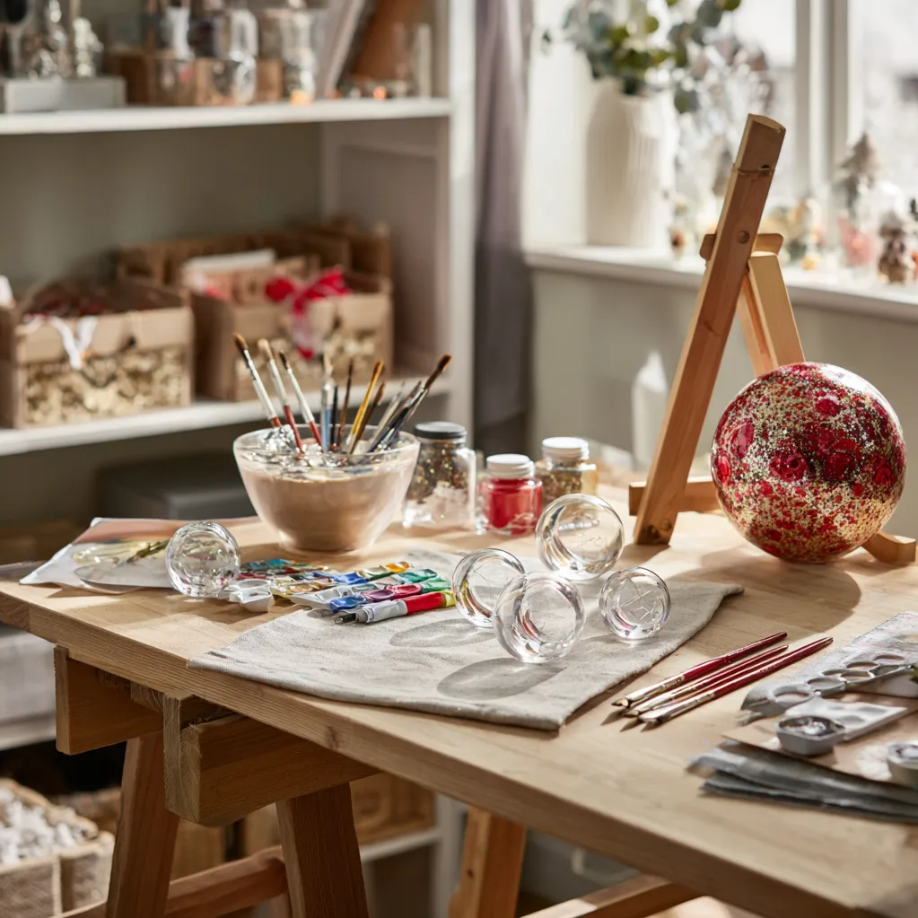 weihnachtsdekoration basteln mit kugeln