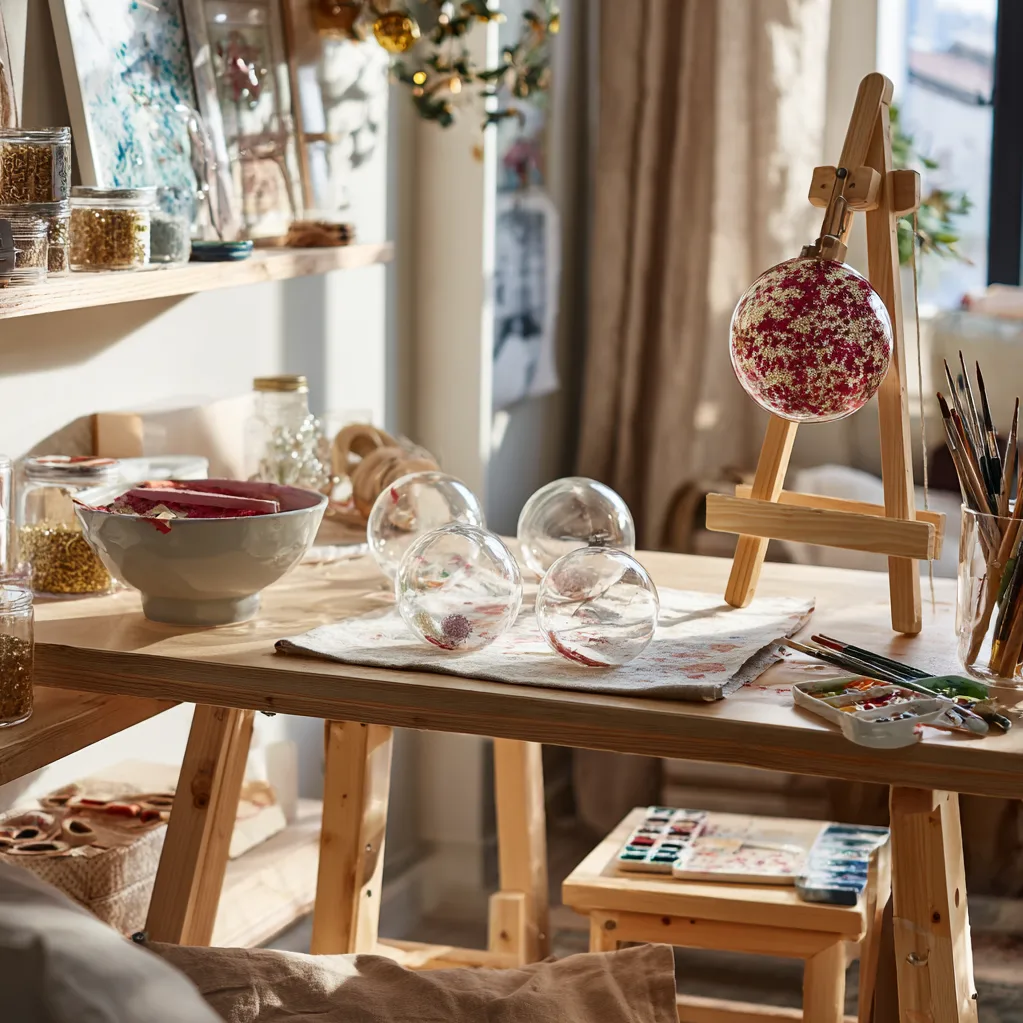 weihnachtsdekoration basteln mit kugeln