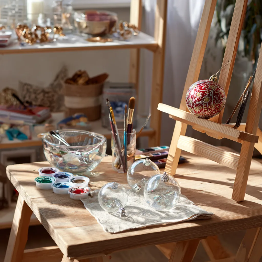 weihnachtsdekoration basteln mit kugeln