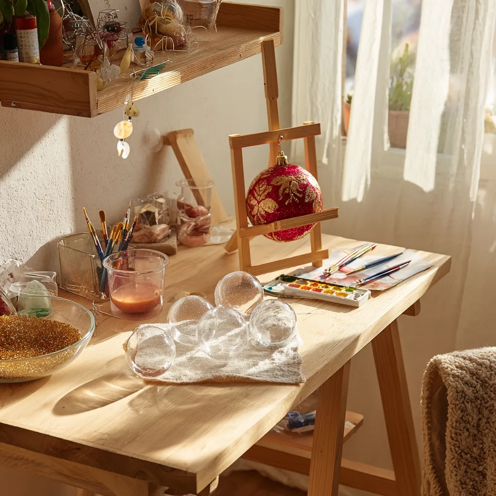 weihnachtsdekoration basteln mit kugeln