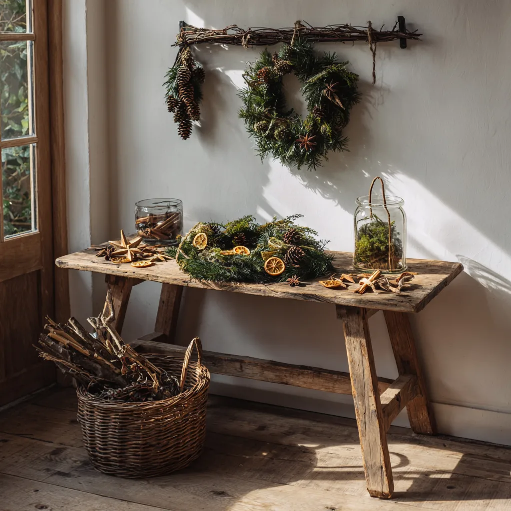 weihnachtsdekoration basteln natur