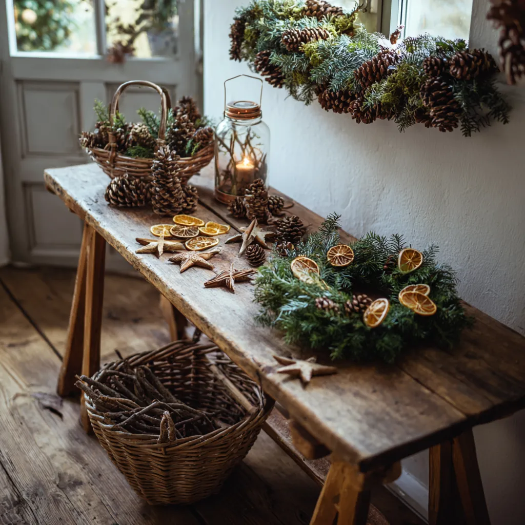 weihnachtsdekoration basteln natur