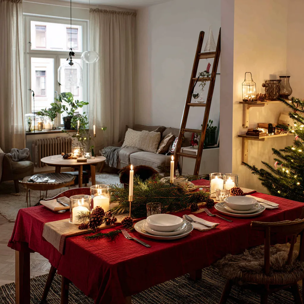 weihnachtsdekoration ideen tisch