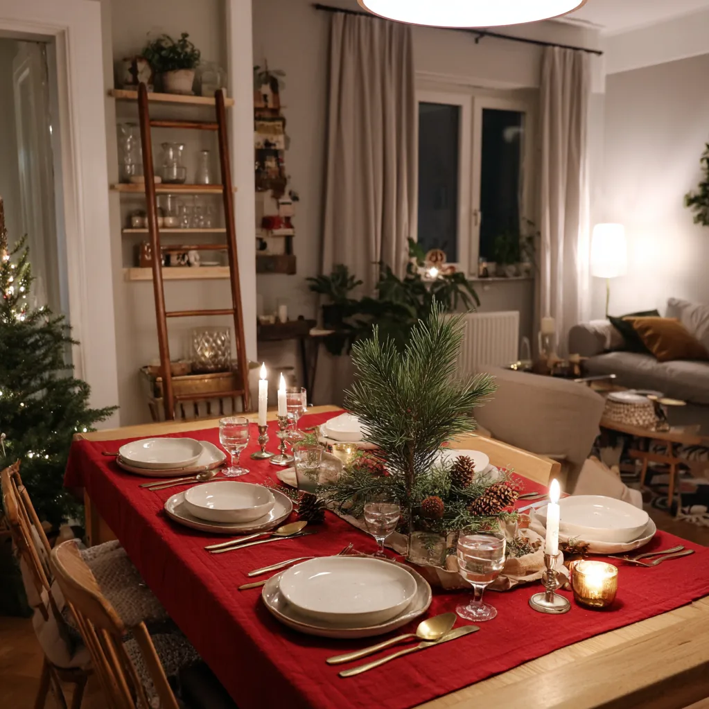 weihnachtsdekoration ideen tisch