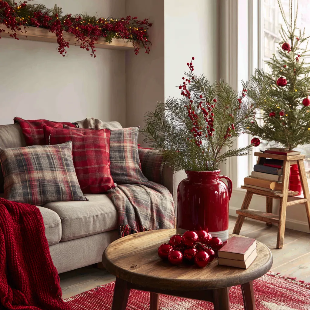 weihnachtsdekoration ideen wohnung rot