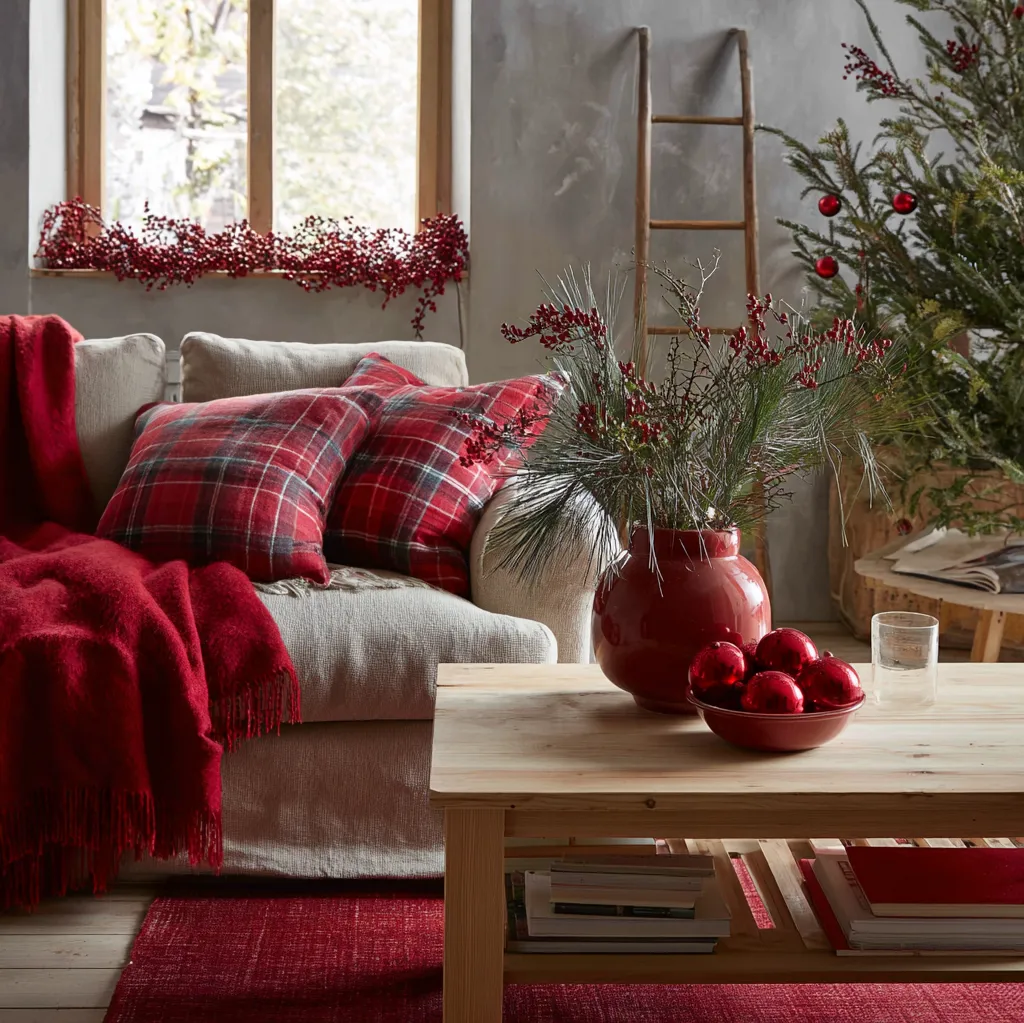 weihnachtsdekoration ideen wohnung rot