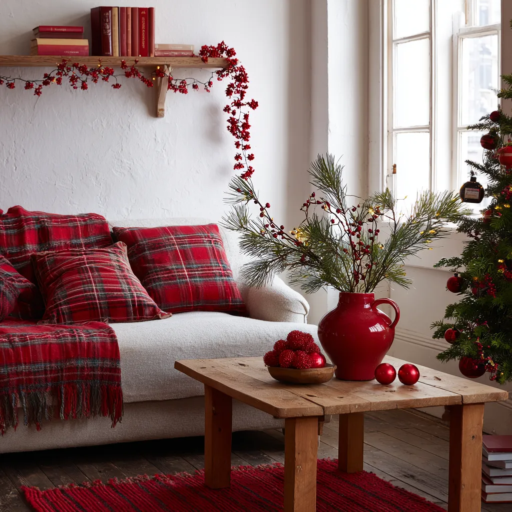 weihnachtsdekoration ideen wohnung rot