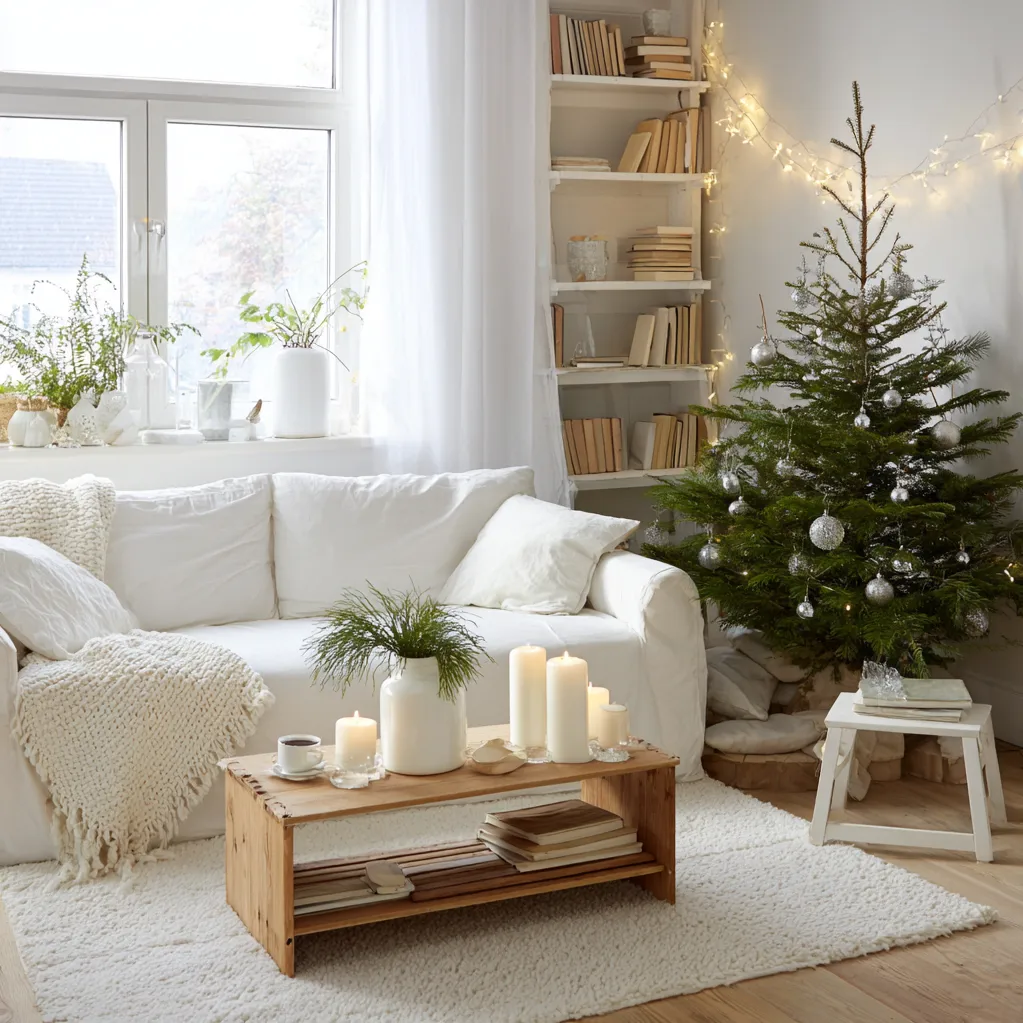 weihnachtsdekoration ideen wohnung weiß