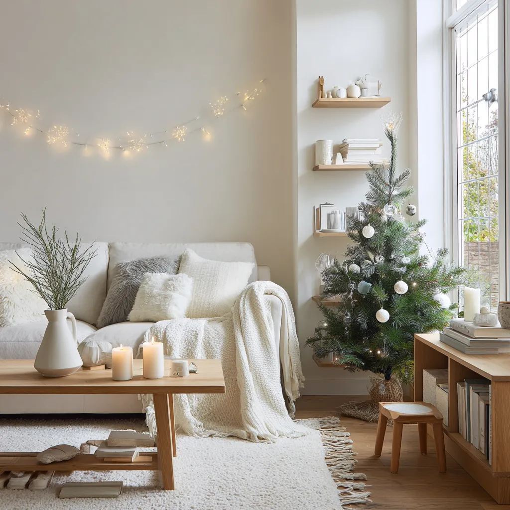 weihnachtsdekoration ideen wohnung weiß