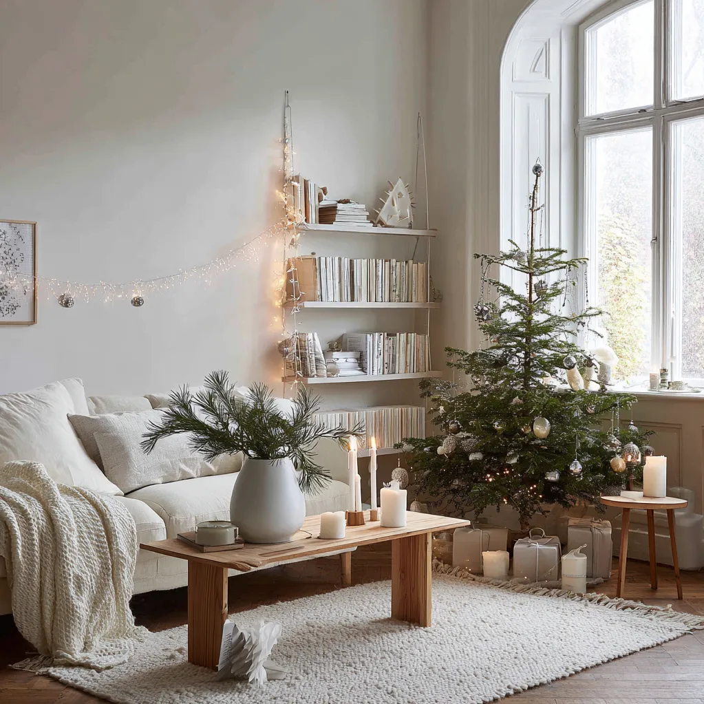 weihnachtsdekoration ideen wohnung weiß