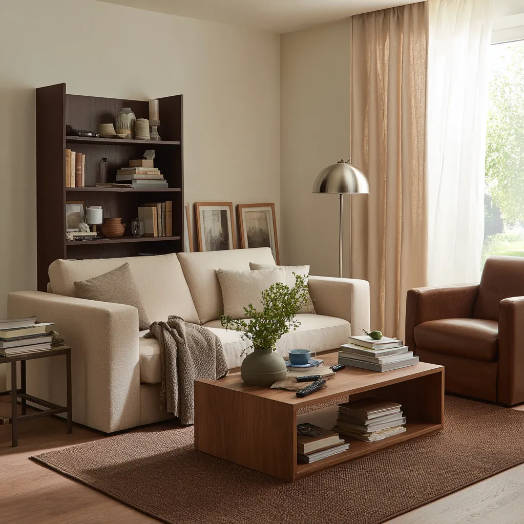 wohnzimmer ideen modern beige braun
