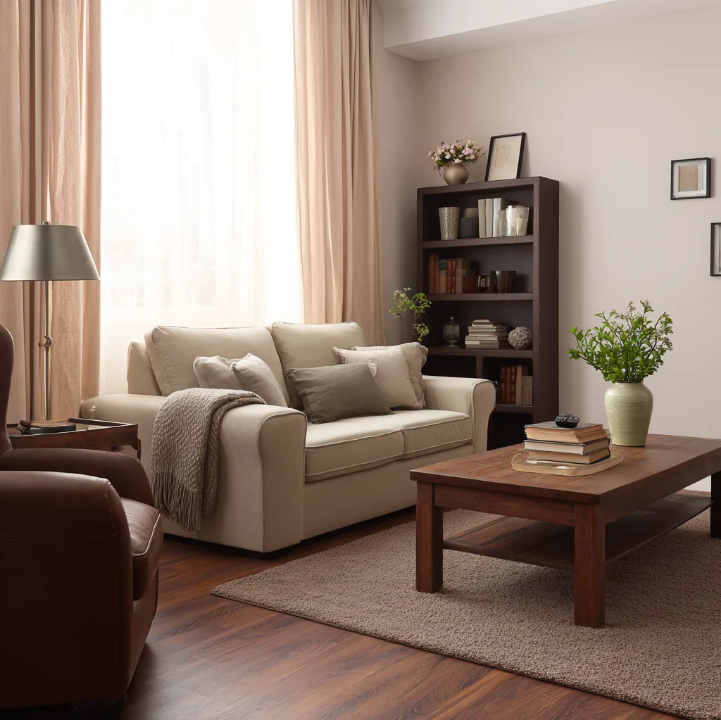 wohnzimmer ideen modern beige braun