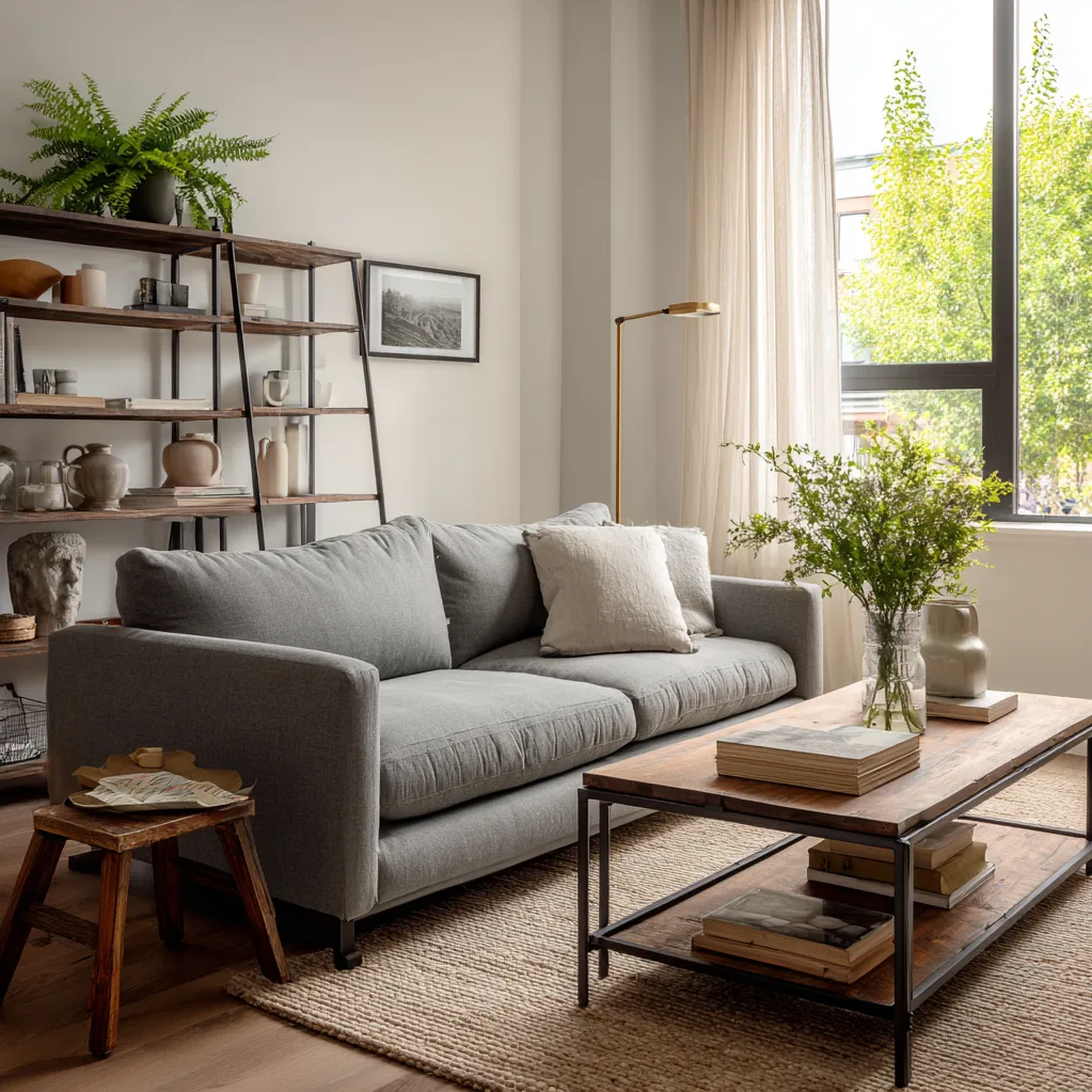 wohnzimmer ideen modern graue couch