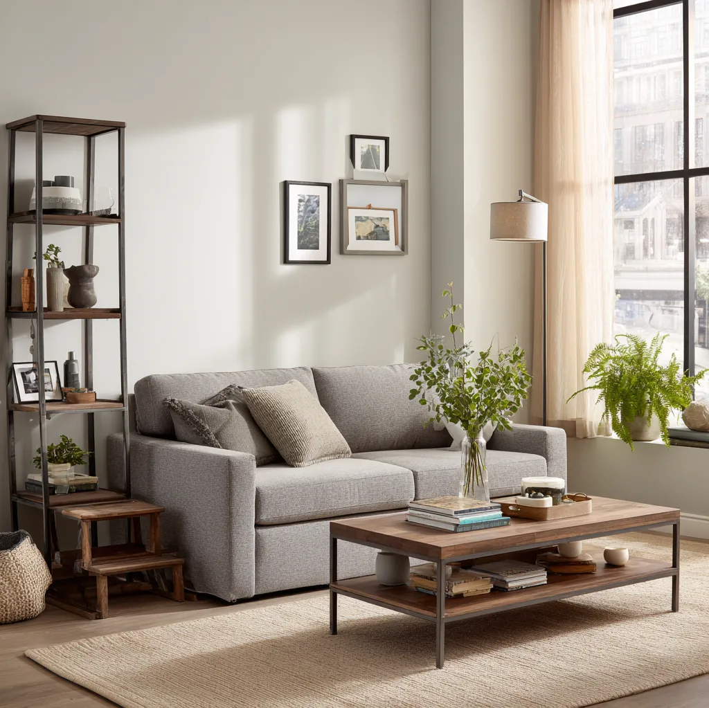 wohnzimmer ideen modern graue couch