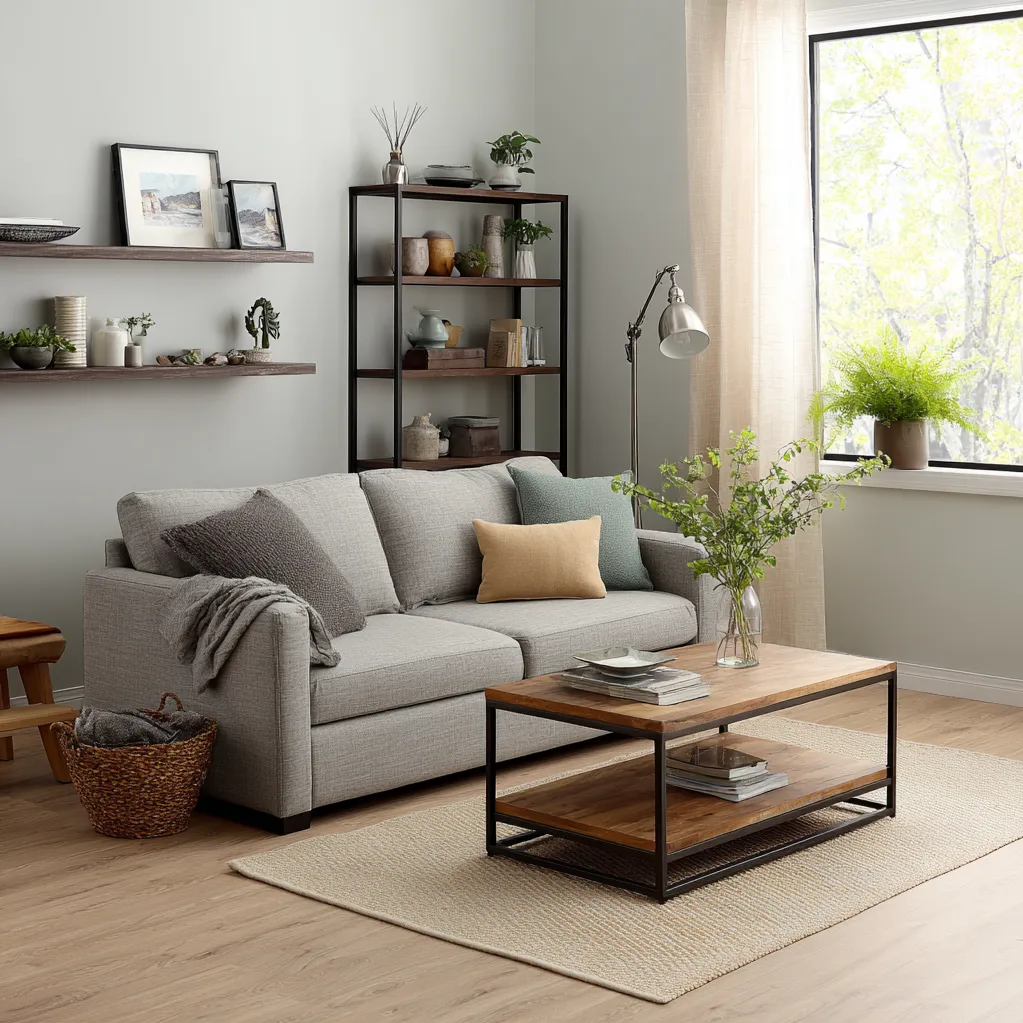wohnzimmer ideen modern graue couch
